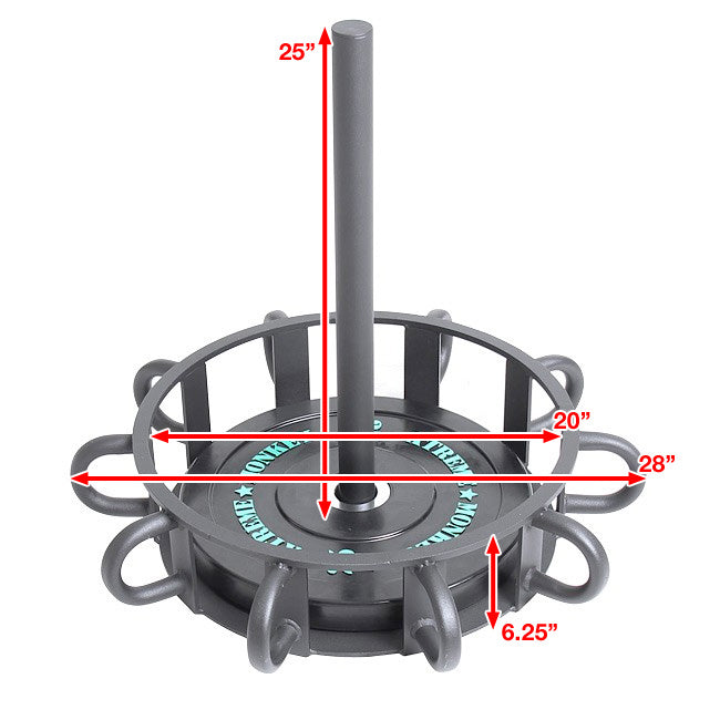 XM Fitness 10-Station Battle Rope Anchor XM Fitness Aerobics; aerobic step, HR straps 10-station-anchor-dims