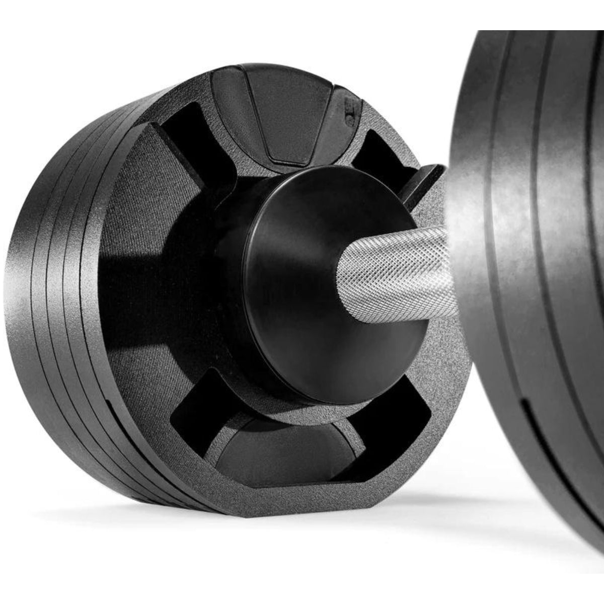 NÜOBELL 80lb Adjustable Dumbbell Set SMRTFT Variant(s) - Color 80blksideshot