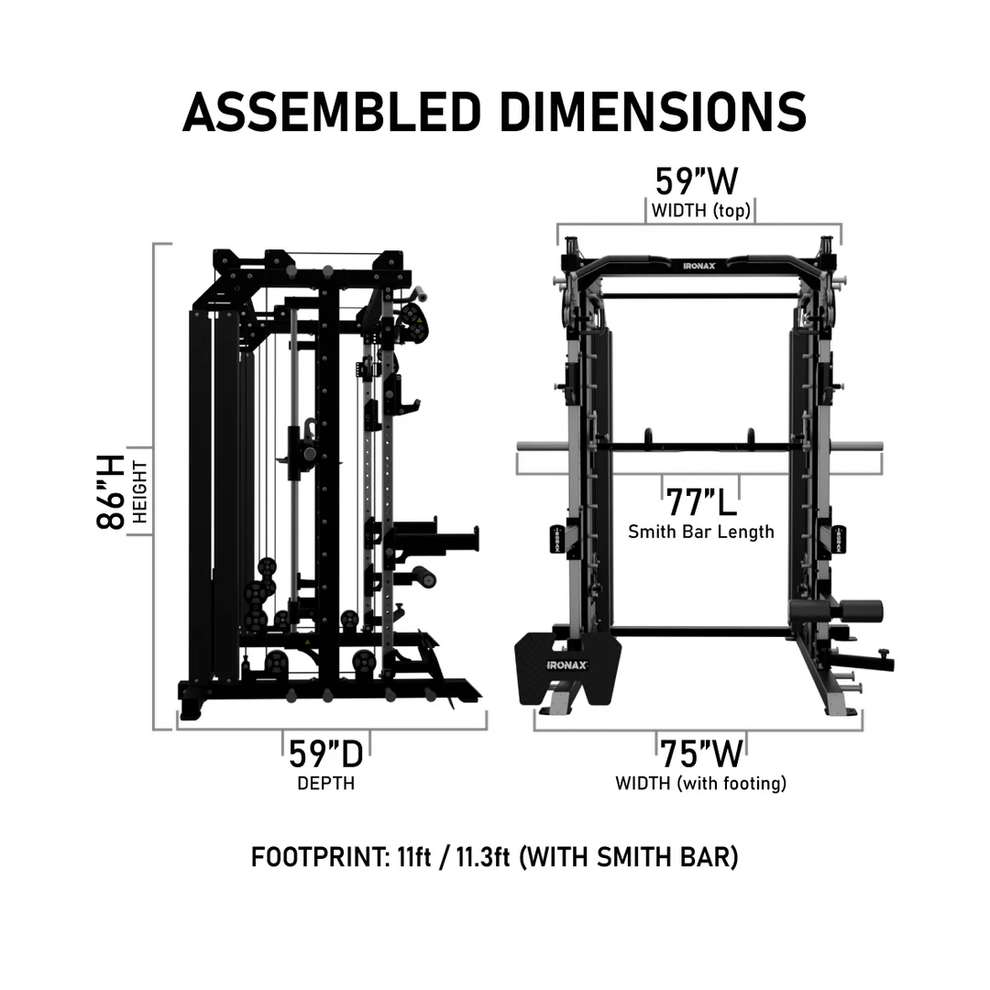 IRONAX - All-in-One Trainer Ironax Home Gym, labor intensive installation ALL-IN-DIMS