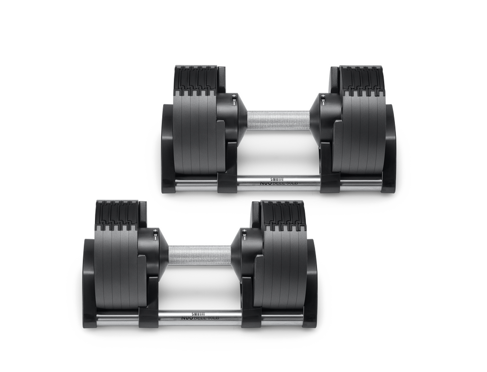 NÜOBELL 50lb Adjustable Dumbbell Set SMRTFT Variant(s) - Color BLACK_50_1MBS5001