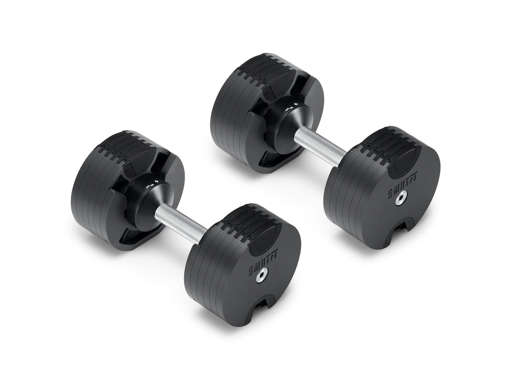 NÜOBELL 50lb Adjustable Dumbbell Set SMRTFT Variant(s) - Color BLACK_50_MBS50lb_solo_04