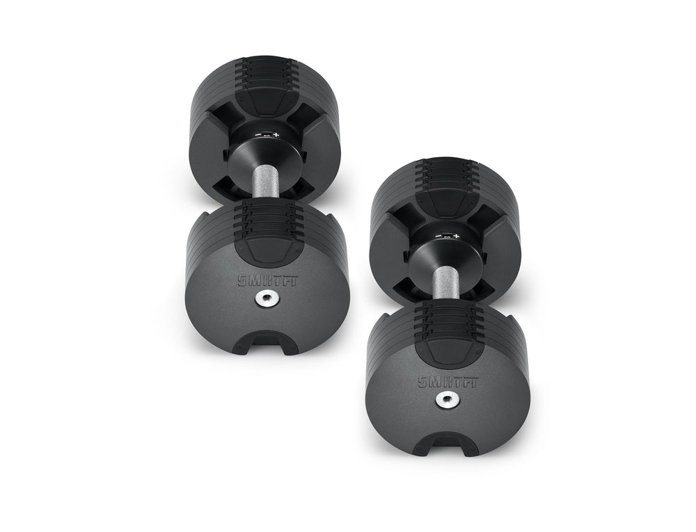 NÜOBELL 50lb Adjustable Dumbbell Set SMRTFT Variant(s) - Color BLACK_50_MBS50lb_solo_07