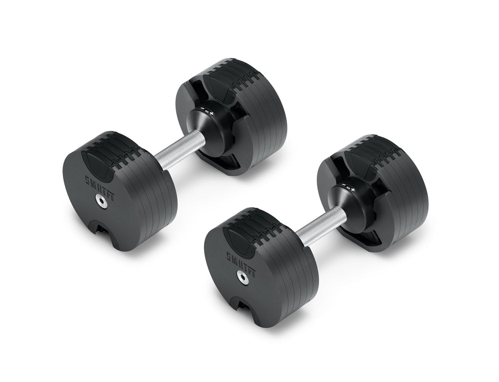 NÜOBELL 50lb Adjustable Dumbbell Set SMRTFT Variant(s) - Color BLACK_50_MBS50lb_solo_10