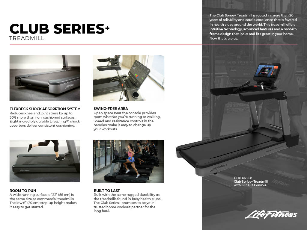 Life Fitness Club Plus Treadmill w/ SL Console, Black - Final Stock Life Fitness Treadmill; Residentail Commercial Frame over 350lbs CST-DSL-BLKLM_4_2048x2048_5b3ca4e2-9bcf-4ed9-92b0-b4e97684adfc