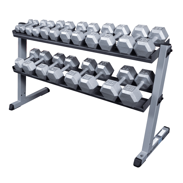 Body-Solid Dumbbell Rack - Discontinued Body Solid Dumbell racks, power block stand, plate and bar storage, kettlebell racks, ball racks DR60-RFHEX_nobg_600px