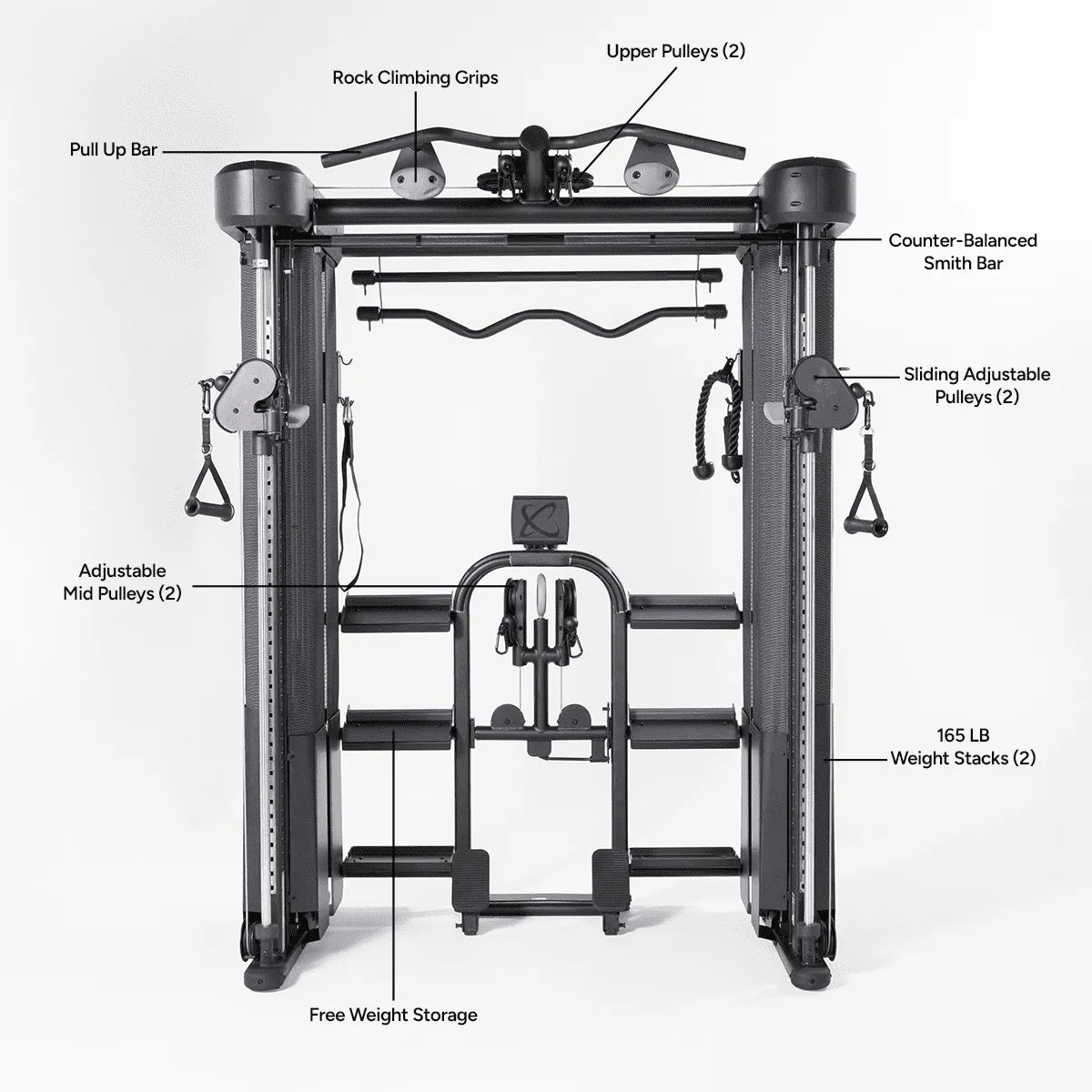 Inspire Series FT2 PRO Smith Functional Trainer Inspire Home Gym, labor intensive installation FT2-PRO_FEATURES_1200x1200_35284e9f-d453-4035-b645-b1d568f68f84