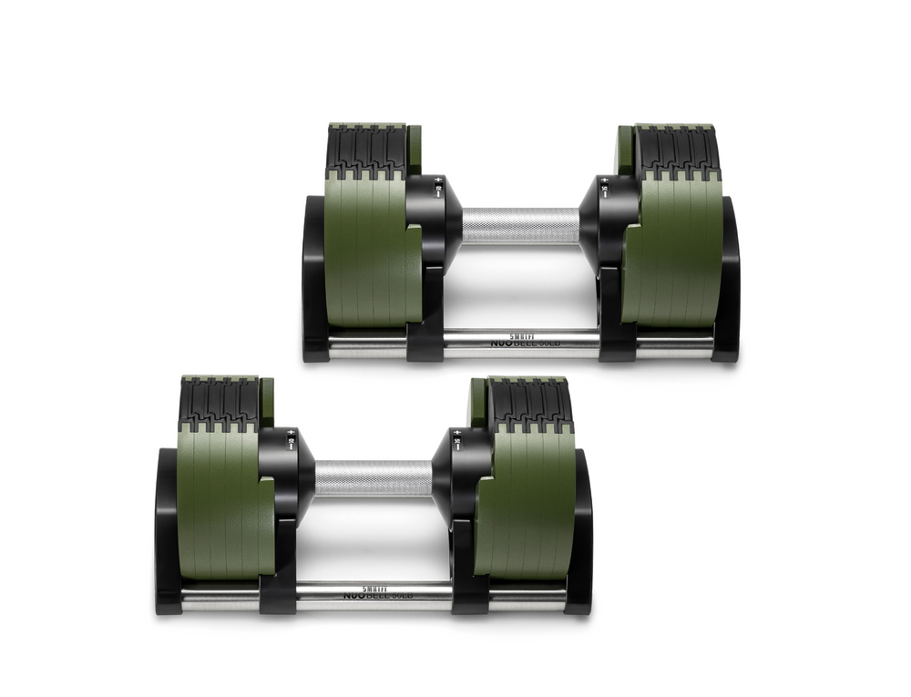 NÜOBELL 50lb Adjustable Dumbbell Set SMRTFT Variant(s) - Color GREEN_50_1