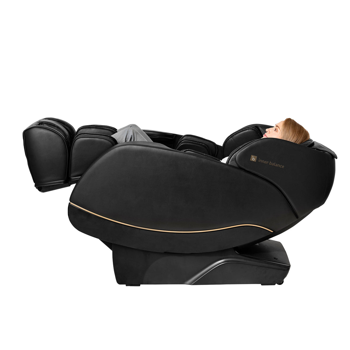 Inner Balance Jin 2.0 Massage Chair side view with user reclined