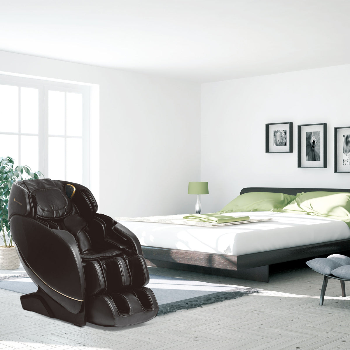 Inner Balance Jin 2.0 Massage Chair in bedroom setting