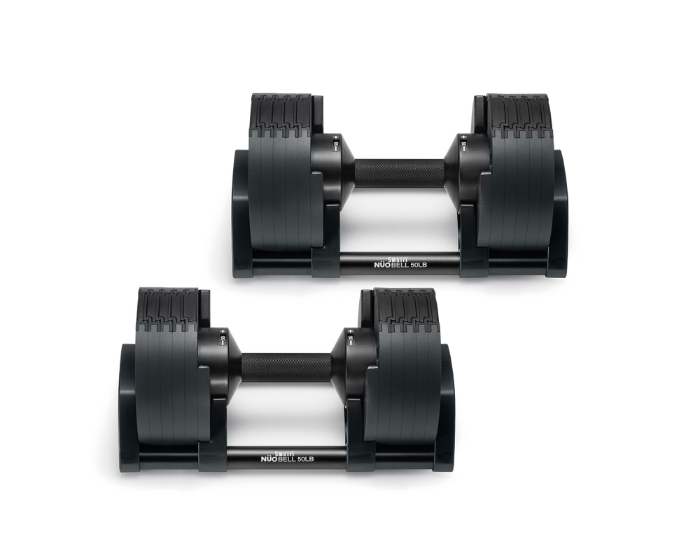 NÜOBELL 50lb Adjustable Dumbbell Set Matte Black SMRTFT Variant(s) - Color MB50_1