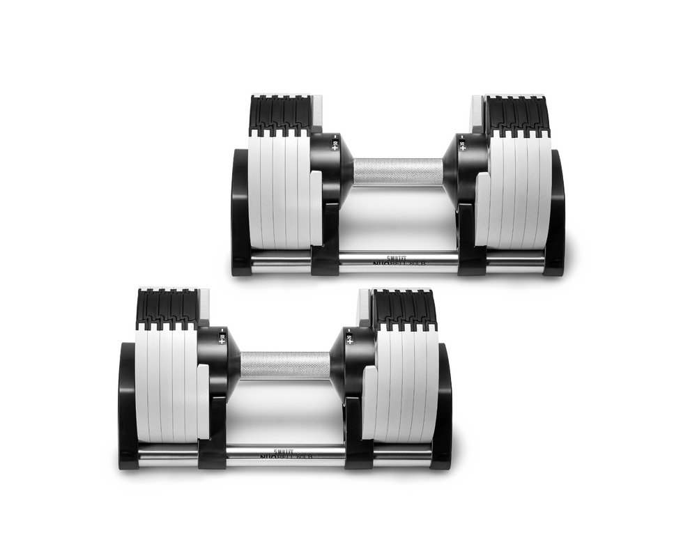 NÜOBELL 50lb Adjustable Dumbbell Set SMRTFT Variant(s) - Color WHITE_50_1