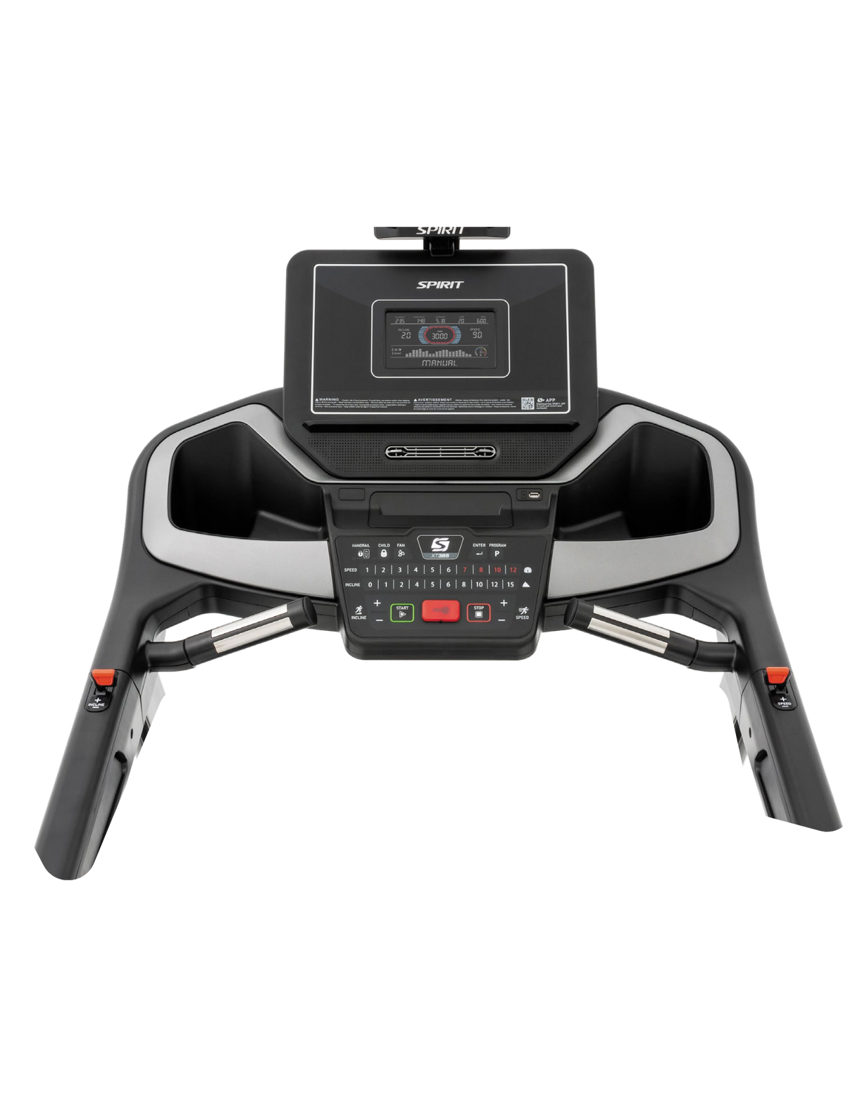 Spirit XT385 Treadmill Spirit Treadmills under 350lbs XT385console