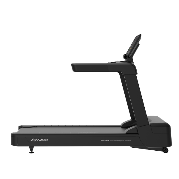 Life Fitness Aspire Commercial Treadmill with SL Console Life Fitness Treadmill, Advanced Commercial over 350lbs aspire-treadmill-sl-console-smooth-charcoal-side-view