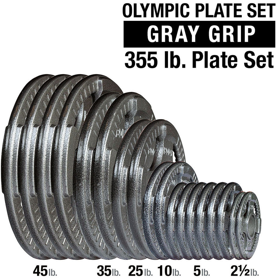 Body Solid - 355lb Olympic Gray Cast Iron Plate Set Body Solid Weight Plates body-solid_355lb-olympic-gray-cast-iron-plate-set_main