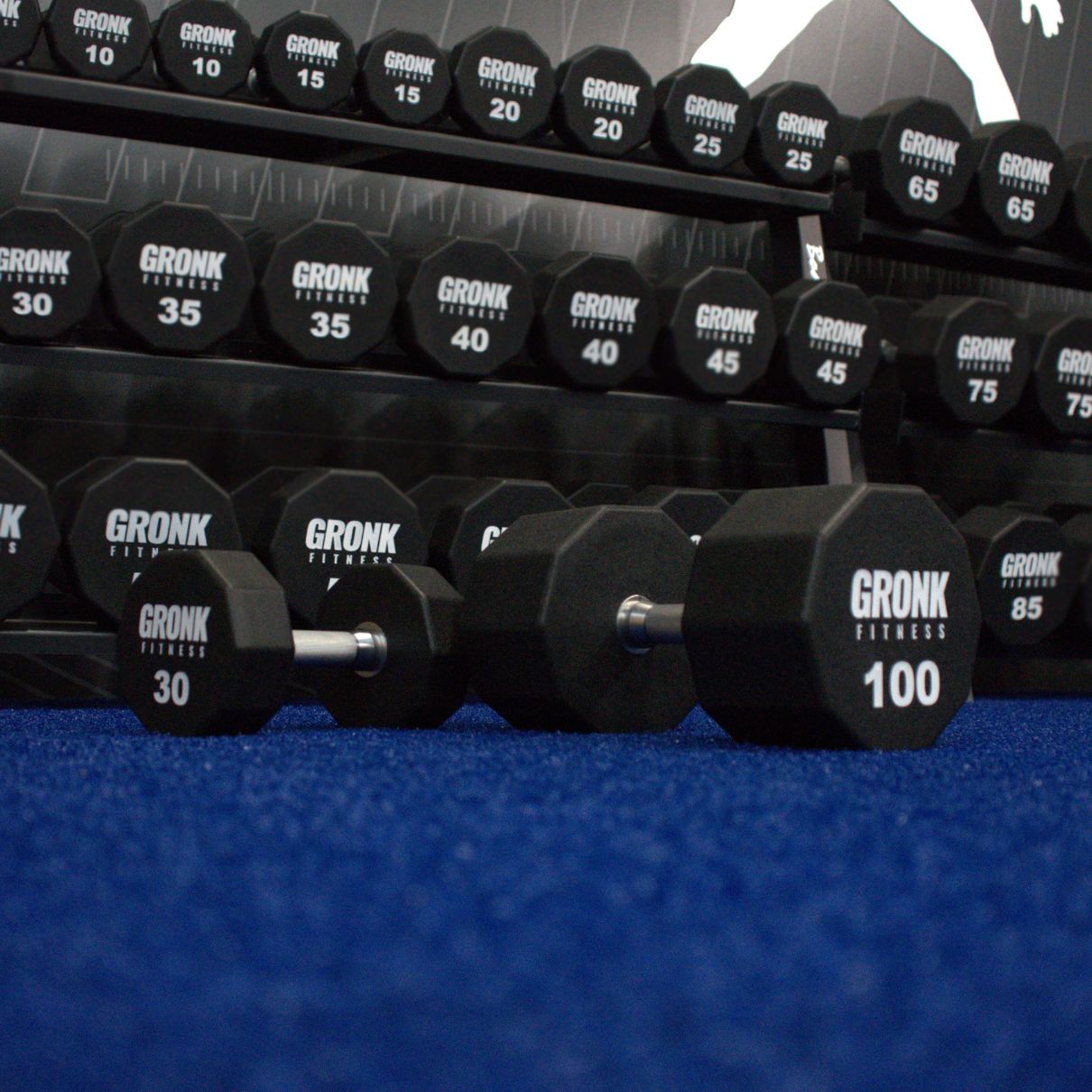 Gronk Fitness 10 sided Urethane Dumbbells (5lb-100lb) Set Default Title Gronk Fitness Products Dumbbells cab1ff7e-e237-f011-8428-0afff11ba501_1025-1046-G1_.