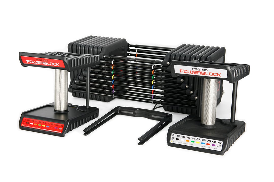PowerBlock Commercial Pro 100 Set 5-100 lbs w/ Stand PowerBlock Dumbbells commercial-pro-100-_750-00309-00_contents-1