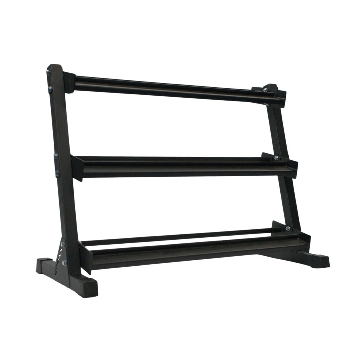 Gronk Fitness 3-Tier Dumbbell Storage Rack Gronk Fitness Products Dumbell racks, power block stand, plate and bar storage, kettlebell racks, ball racks gronkfitness_3-tier-dumbbell-storage-rack_view-3_e00ef6e9-641b-4ca1-acbf-76d1101956fe