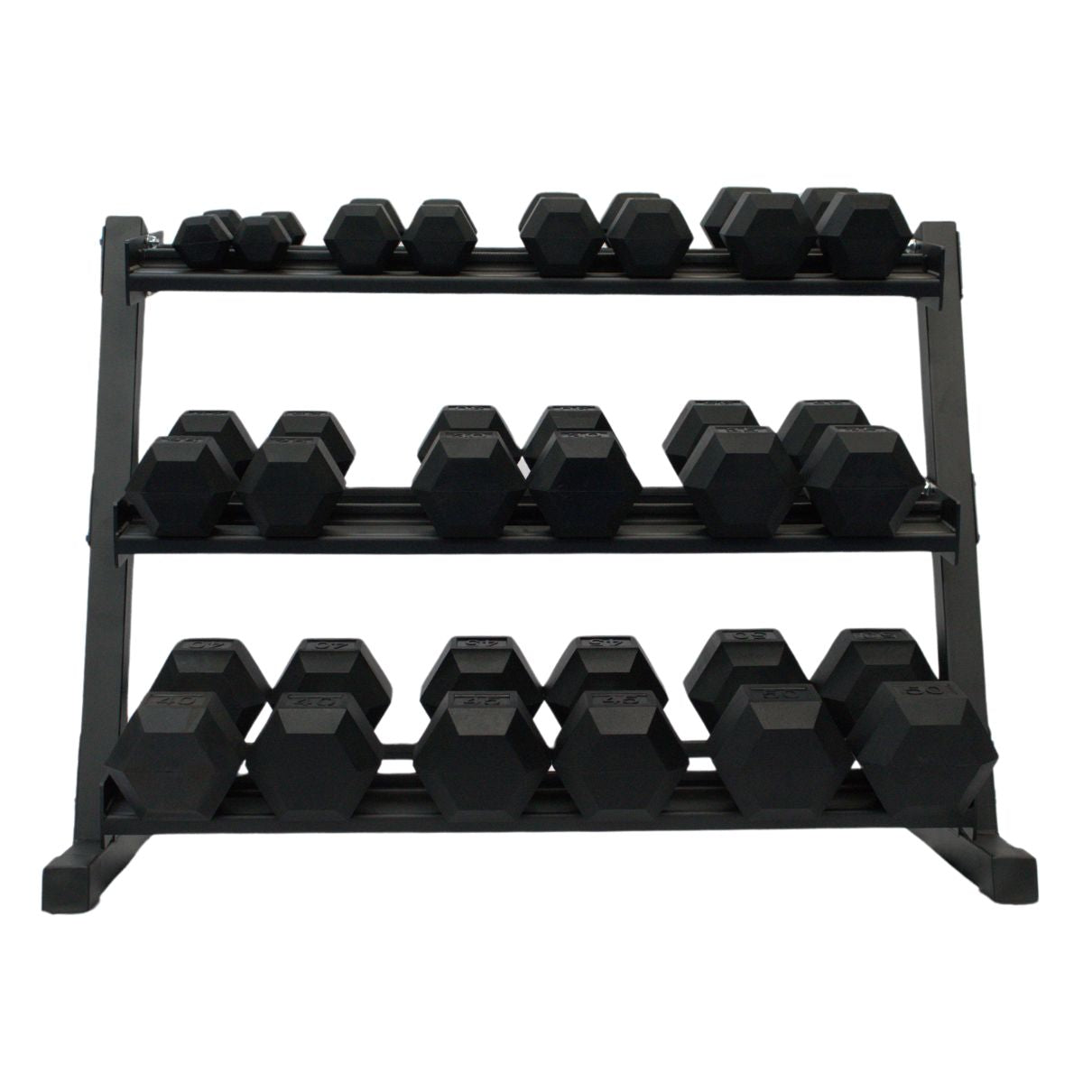 Gronk Fitness 3-Tier Dumbbell Storage Rack Gronk Fitness Products Dumbell racks, power block stand, plate and bar storage, kettlebell racks, ball racks gronkfitness_3-tier-dumbbell-storage-rack_view-4_2eefb554-995a-4a46-896b-31ded79eb144