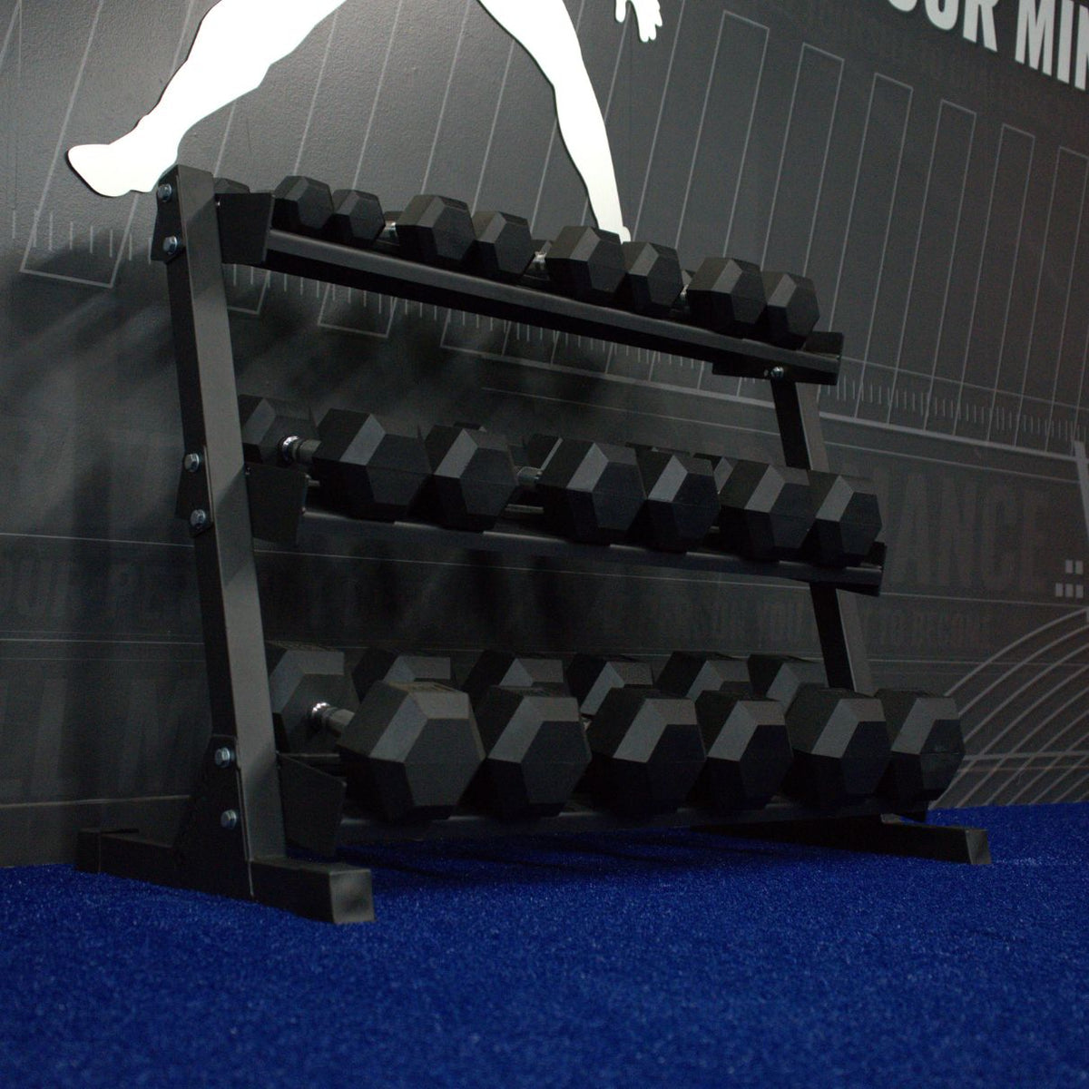 Gronk Fitness 3-Tier Dumbbell Storage Rack Gronk Fitness Products Dumbell racks, power block stand, plate and bar storage, kettlebell racks, ball racks gronkfitness_3-tier-dumbbell-storage-rack_view-5_bcb1a0f8-afe9-4b6c-aed2-a2bb0ad4f12b