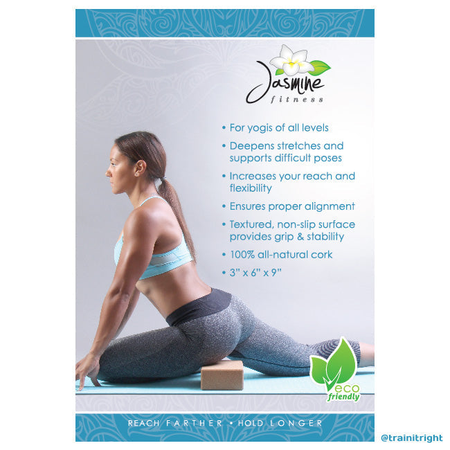 Jasmine Fitness Eco Cork Yoga Block JASMINE FITNESS Yoga and pilates jasmine-fitness_eco-cork-yoga-block_view-3