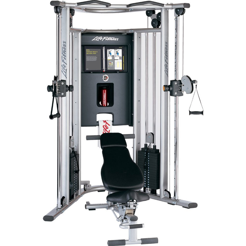 Life Fitness G7 Home Gym Life Fitness Home Gym, Small; Single stack or a-frame double stack (functional trainer). 5 functions or less life-fitness_functional-trainer-g7-home-gym_view-5