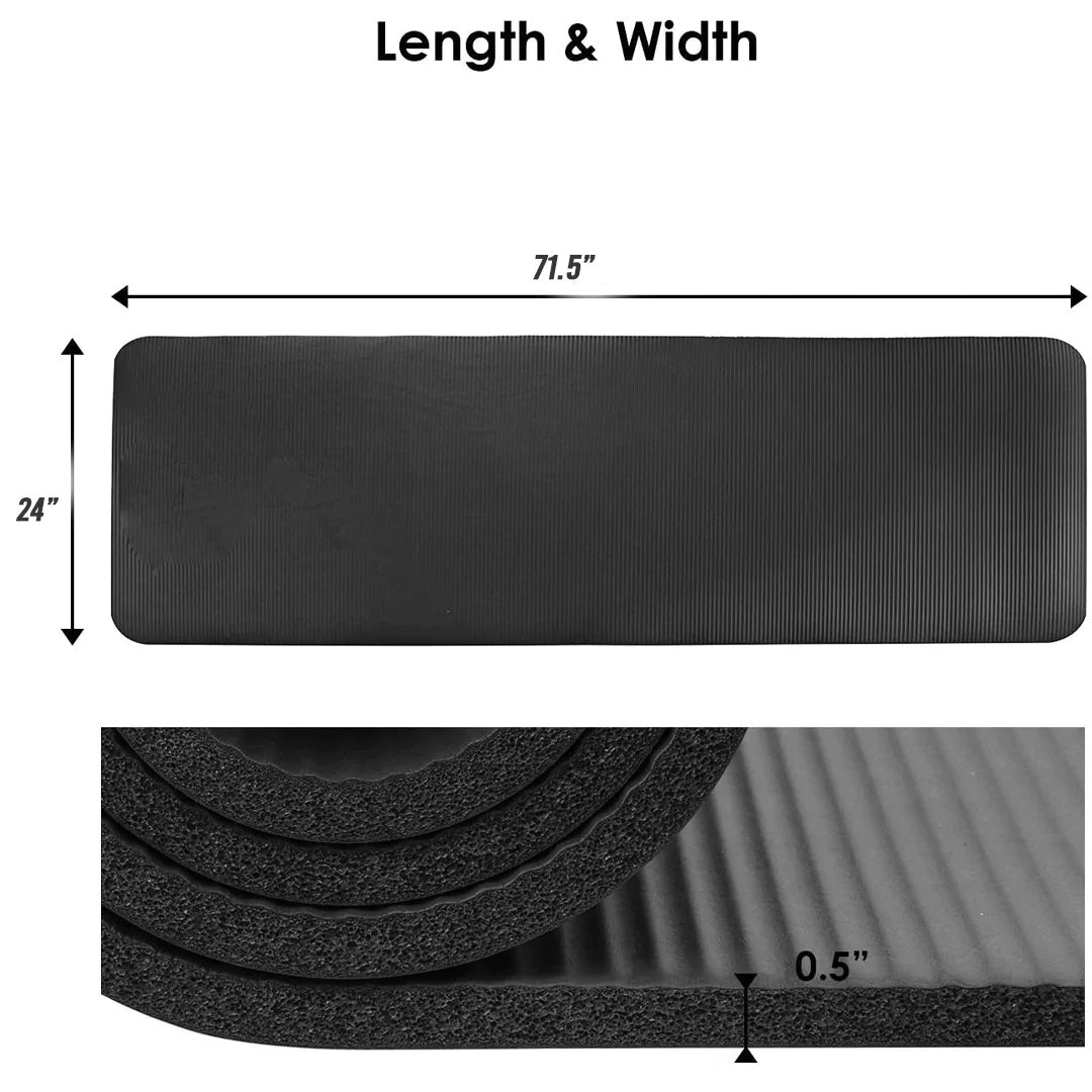 XM Yoga Mat 72 in Padded Black | 12 Days Of Christmas G&G Fitness Equipment nbr_6_4630bc5e-0b22-42ad-8da2-1a28dbe5ac9d