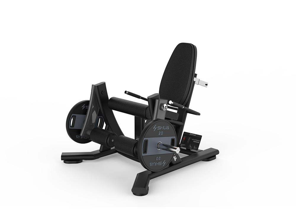 Shua G6908 Iso-Lateral Leg Extension plate loaded machine, studio render 1 of 3