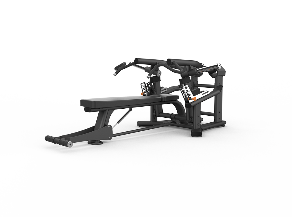 Shua G6918 Iso Flat Bench Press plate loaded machine, studio render 1 of 4