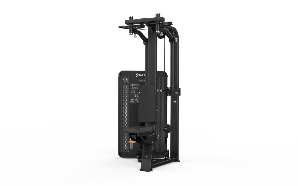 Shua G8810 Pec Fly/Rear Delt selectorized machine, studio render 3 of 3