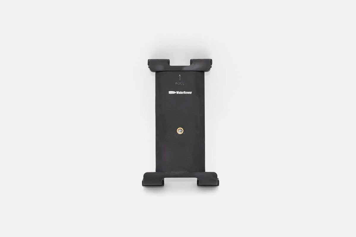 WATERROWER MEDIUM TABLET HOLDER FOR 156-220CM WaterRower Add-on installed items on all cardio. Laptop stands, hi-rise kits, cross-circuit kits, attachable TVs, myRide displays wr-tablet-holder-m2-grey