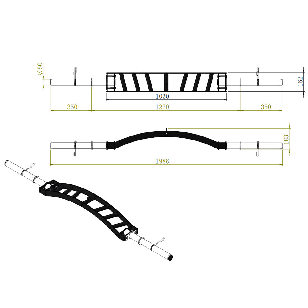 XM Cambered Swiss Bar XM Fitness Lifting bars, weight bars, dumbbell handles xm-fitness_cambered-swiss-bar_view-6