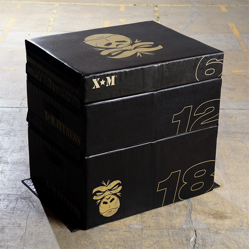 XM Fitness Soft Plyo Box Set - 6" 12" & 18" XM Fitness Balance and stability; bosu, swiss, plyo-box xm-plyo-stack-3298-base_4
