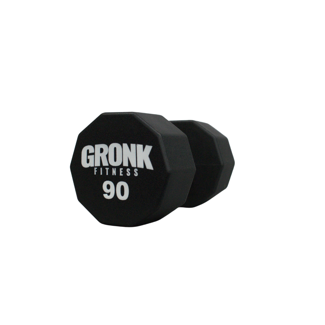 Dumbbell, 10 sided Urethane, Gronk, 90lb - Final Stock Gronk Fitness Products Dumbbells 10_Sided_GFP_DB-90_LB
