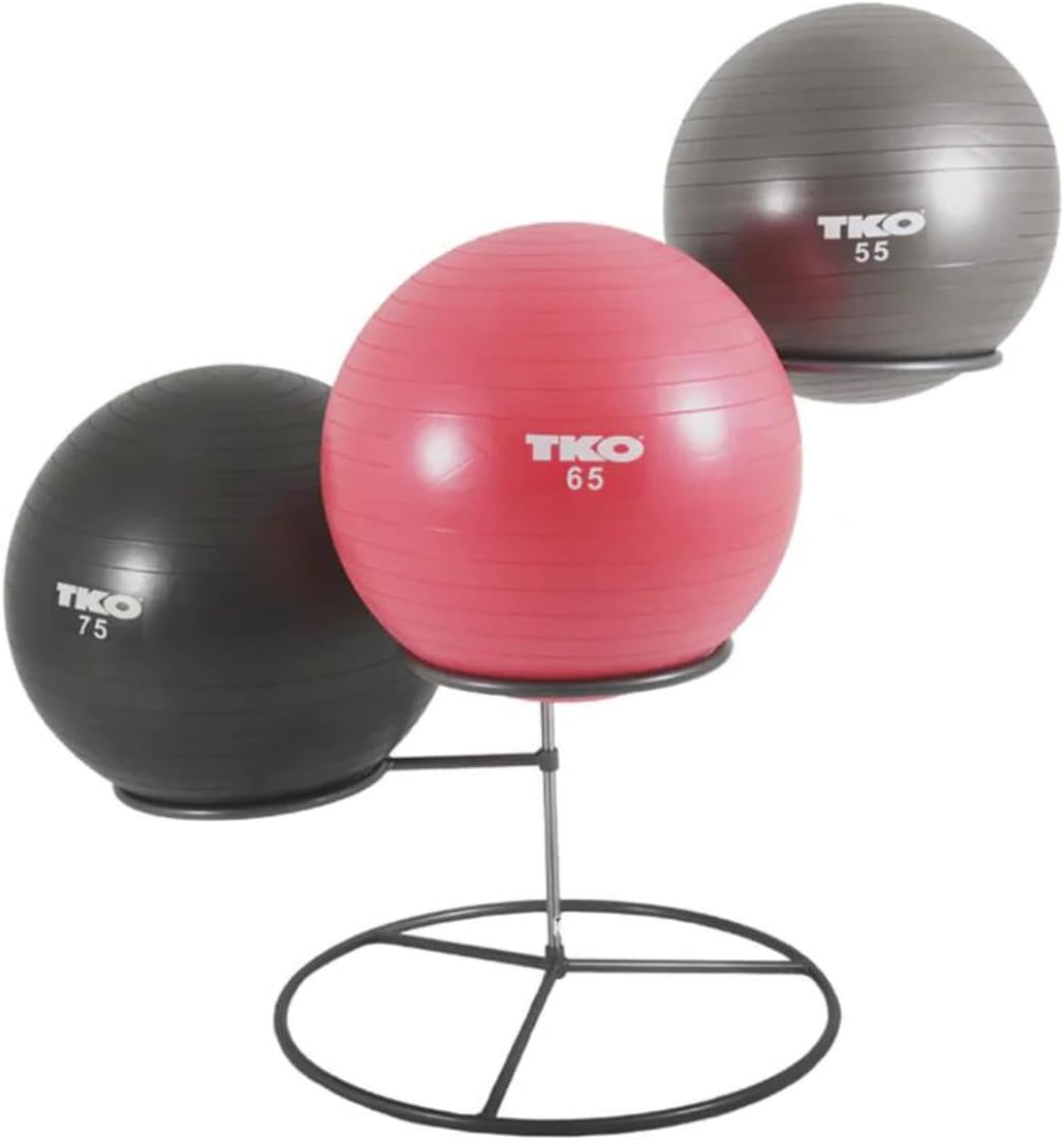 TKO Stability Ball Rack holding three balls in different sizes
