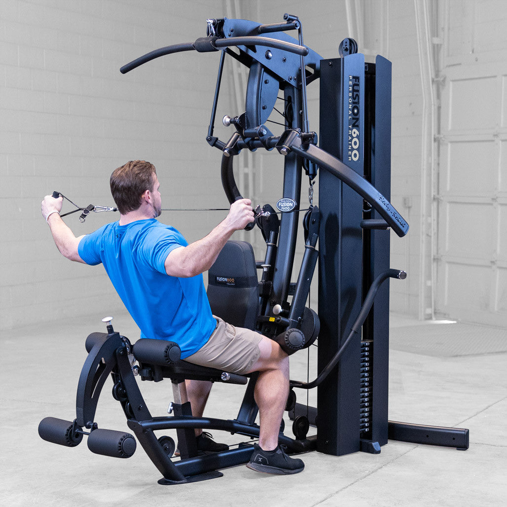 Body Solid - Fusion 600 Personal Gym | Black Body Solid Home Gym, Small; Single stack or a-frame double stack (functional trainer). 5 functions or less F600B_0O2A0735-1028__30559_94b5ac60-5184-459f-9e24-6338ed3d7e6a