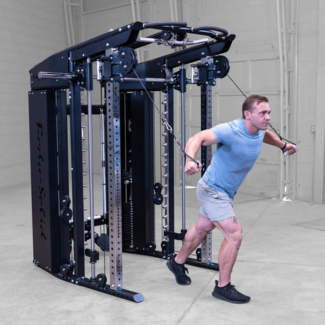 Body-Solid GSFR100 functional trainer and Smith machine — angle view