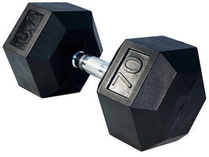 Hex Rubber Dumbbells