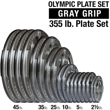 Body Solid - 355lb Olympic Gray Cast Iron Plate Set Body Solid Weight Plates body-solid_355lb-olympic-gray-cast-iron-plate-set_main