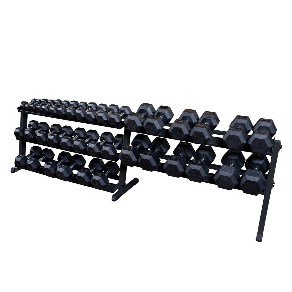 Body-Solid Dumbbell Rack (Black) Body Solid Dumbell racks, power block stand, plate and bar storage, kettlebell racks, ball racks body-solid_dumbbell-rack-copy_view-4