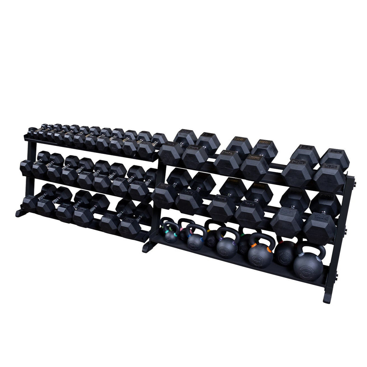 Body-Solid Dumbbell Rack (Black) Body Solid Dumbell racks, power block stand, plate and bar storage, kettlebell racks, ball racks body-solid_dumbbell-rack-copy_view-5