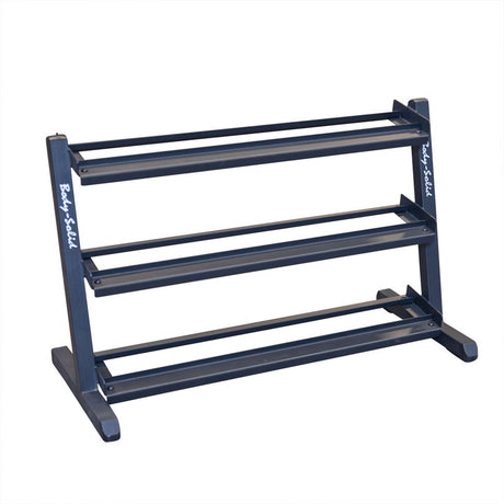 Body Solid GDR48B 3-Tier Dumbbell Rack Body Solid Dumbell racks, power block stand, plate and bar storage, kettlebell racks, ball racks body-solid_gdr48b-3-tier-dumbbell-rack_main
