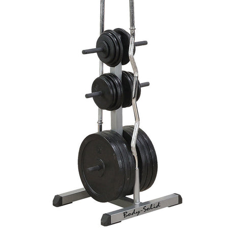 Body-Solid Standard Plate Tree & Bar Holder Body Solid Dumbell racks, power block stand, plate and bar storage, kettlebell racks, ball racks body-solid_standard-plate-tree-bar-holder_view-2