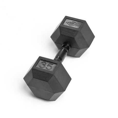 35lb Virgin Rubber Hex Dumbbell Element Fitness Dumbbells element-fitness_35lb-virgin-rubber-hex-dumbbell_main