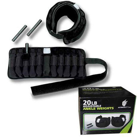 Adjustable Ankle Weights - 20lb Pair Element Fitness Wearables; gloves, elbow sleeves, knee sleeves, dip belts, vests, ankle/wrist weights element-fitness_adjustable-ankle-weights-20lb-pair_main
