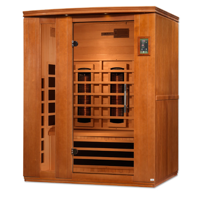 Dynamic Full Spectrum "Lugano" FAR Infrared Sauna with Hemlock Wood Golden Designs Recovery; foam rollers, advanced rollers, stretch and massage golden-designs_dynamic-full-spectrum-lugano-far-infrared-sauna-with-hemlock-wood-1_main