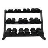 Gronk Fitness 3-Tier Dumbbell Storage Rack Gronk Fitness Products Dumbell racks, power block stand, plate and bar storage, kettlebell racks, ball racks gronkfitness_3-tier-dumbbell-storage-rack_view-4