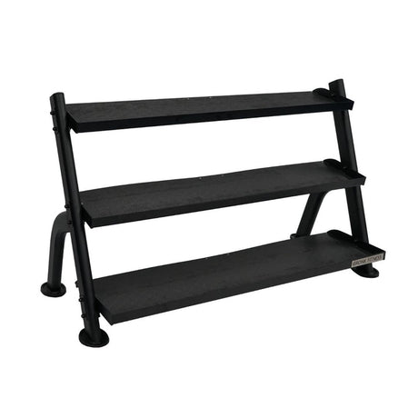 Gronk Fitness 3 Tier Dumbbell/Kettlebell Rack Gronk Fitness Products Dumbell racks, power block stand, plate and bar storage, kettlebell racks, ball racks gronkfitness_3-tier-flat-tray-dumbbell-kettlebell-rack-fits-5-75lb-db-set_main