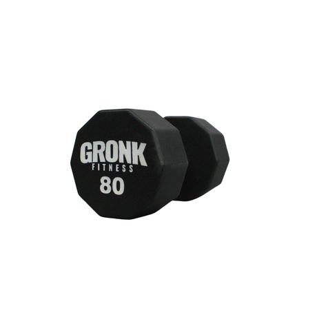Dumbbell, 10 sided Urethane, Gronk, 80b - Final Stock Gronk Fitness Products Dumbbells gronkfitness_dumbbell-10-sided-urethane-gronk-80b-discontinued_main