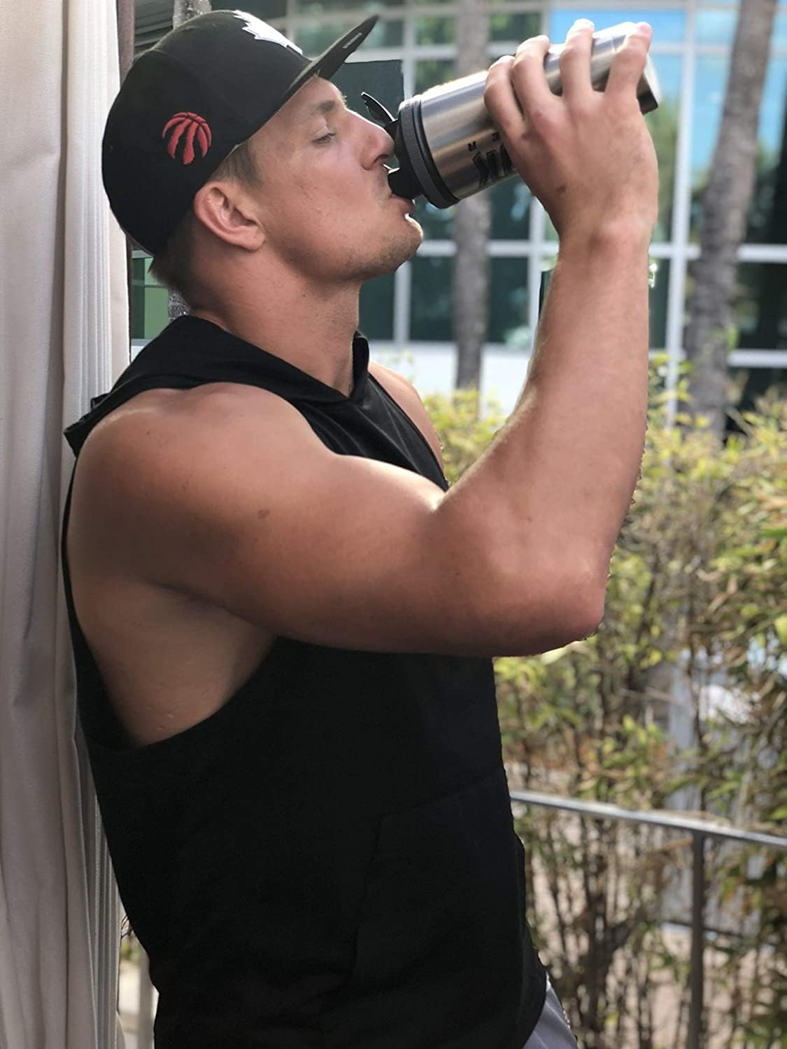 Ice Shaker w/ G&G Logo and Black Bands, 26oz G&G Fitness Equipment Miscellaneous, ice shaker, wipes, lube-n-walk, chalk gronkfitness_g-g-26oz-black-ice-shaker-black-bands-w-g-g-logo_view-2