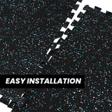 Gorilla 2 x 2 8mm Interlocking Rubber Flooring - Blue Jay - Final Stock G&G Fitness Equipment Variant(s) - Color gronkfitness_gorilla-2x2-8mm-tile-interlock-black-bluejay-10-final-stock_view-4